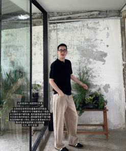 Korean Style Khaki Washed Soft Denim Pants for Men - Casual Loose Straight-Leg Trousers for Effortless Everyday Wear