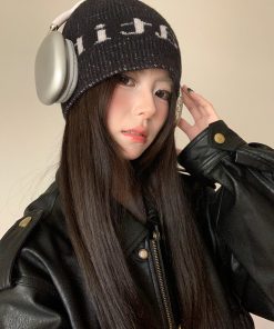 Korean Style Knitted Wool Beanie for Women - Trendy Autumn Winter Ear-Protecting Hat, Warm and Face-Shaping Cold Weather Accessory