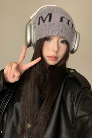 Korean Style Knitted Wool Beanie for Women - Trendy Autumn Winter Ear-Protecting Hat, Warm and Face-Shaping Cold Weather Accessory