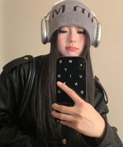 Korean Style Knitted Wool Beanie for Women - Trendy Autumn Winter Ear-Protecting Hat, Warm and Face-Shaping Cold Weather Accessory