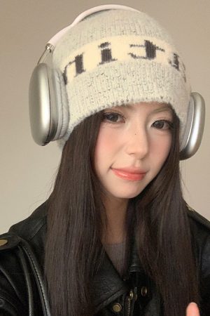 Korean Style Knitted Wool Beanie for Women - Trendy Autumn Winter Ear-Protecting Hat, Warm and Face-Shaping Cold Weather Accessory