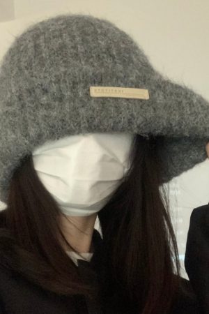 Korean Style Knitted Wool Hat for Women - Warm Solid Color Ear Protection, Versatile Autumn & Winter Fashion Accessory for Small Faces