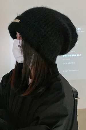 Korean Style Knitted Wool Hat for Women - Warm Solid Color Ear Protection, Versatile Autumn & Winter Fashion Accessory for Small Faces