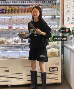 Korean Style Lettered Sports Suit - Cute All-Season Activewear Set for Women