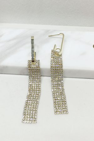 Korean-Style Light Luxury Full Diamond Long Tassel S925 Silver Hoop Earrings - Sparkling Accessories for Elegant Looks