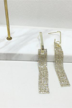 Korean-Style Light Luxury Full Diamond Long Tassel S925 Silver Hoop Earrings - Sparkling Accessories for Elegant Looks