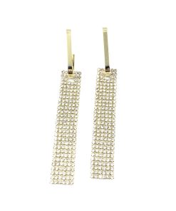 Korean-Style Light Luxury Full Diamond Long Tassel S925 Silver Hoop Earrings - Sparkling Accessories for Elegant Looks