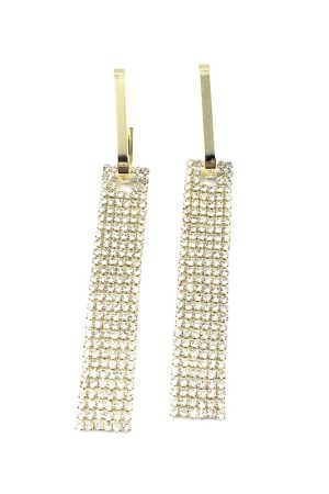 Korean-Style Light Luxury Full Diamond Long Tassel S925 Silver Hoop Earrings - Sparkling Accessories for Elegant Looks