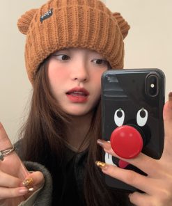 Korean Style Little Bear Ear Knitted Wool Hat for Women - Warm, Cold-Resistant, Versatile Autumn & Winter Fashion Accessory
