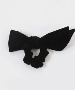 Korean Style Little Witch Velvet Bow Ribbon Hairband for Top Bun Volume - Trendy Hair Tie Accessory