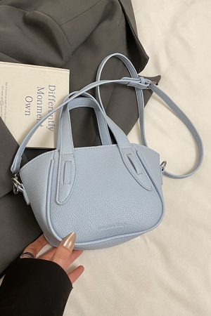 Korean Style Lychee Pattern Tote Bucket Bag for Women, 2025 Small Niche Design, Handheld Shoulder Crossbody Bag
