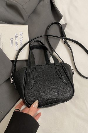 Korean Style Lychee Pattern Tote Bucket Bag for Women, 2025 Small Niche Design, Handheld Shoulder Crossbody Bag