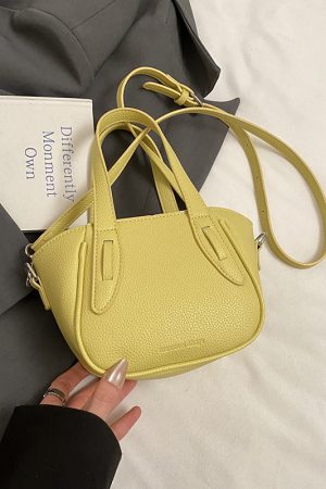 Korean Style Lychee Pattern Tote Bucket Bag for Women, 2025 Small Niche Design, Handheld Shoulder Crossbody Bag