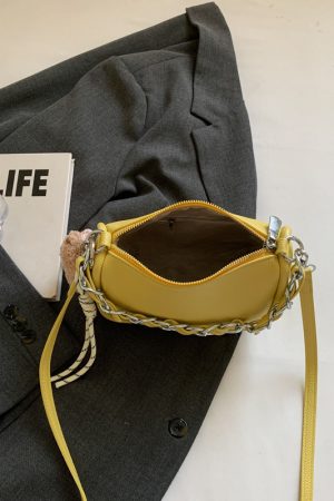 Korean-Style Lychee Texture Handbag for Women - Trendy 2025 Shoulder Crossbody Pillow Bag