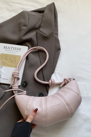 Korean Style Lychee Texture Small Crossbody Bag - Stylish Shoulder Bag for Women, 2025 Trendy Niche Design, Textured Underarm Horn Bag