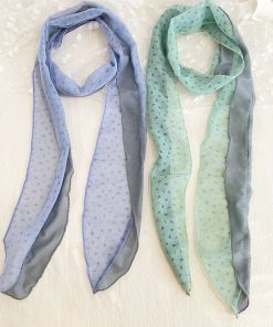 Korean-Style Matcha Mint Green Mesh Silk Scarf - Elegant Long Thin Neck Accessory for Spring and Summer