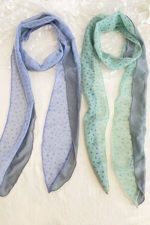 Korean-Style Matcha Mint Green Mesh Silk Scarf - Elegant Long Thin Neck Accessory for Spring and Summer