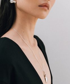 Korean Style Minimalist Large Heart Pendant Necklace - Trendy 3D Silver Love Sweater Chain Jewelry