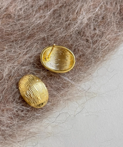 Korean-Style Minimalist Metallic Texture Short Trendy Earrings for Women - High-End Sophisticated Vibe 2025 Collection