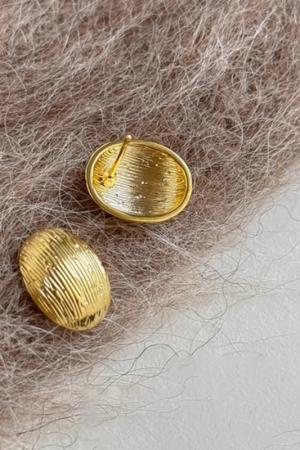 Korean-Style Minimalist Metallic Texture Short Trendy Earrings for Women - High-End Sophisticated Vibe 2025 Collection
