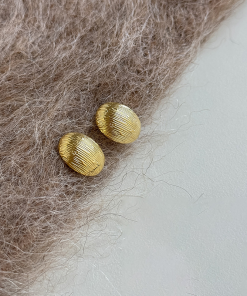 Korean-Style Minimalist Metallic Texture Short Trendy Earrings for Women - High-End Sophisticated Vibe 2025 Collection