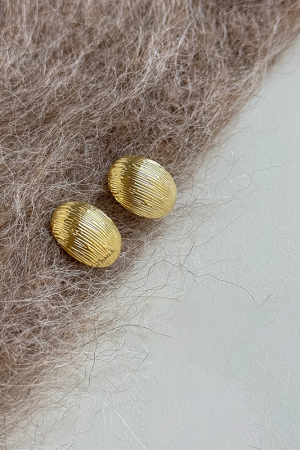 Korean-Style Minimalist Metallic Texture Short Trendy Earrings for Women - High-End Sophisticated Vibe 2025 Collection
