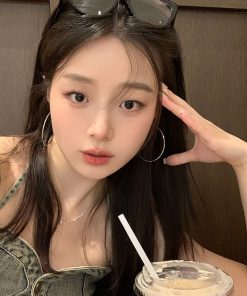 Korean-Style Minimalist Silver Hoop Earrings - Versatile Round Ear Studs for 2025 Trendy Fashion