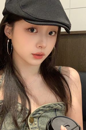 Korean-Style Minimalist Silver Hoop Earrings - Versatile Round Ear Studs for 2025 Trendy Fashion