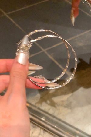 Korean-Style Minimalist Silver Hoop Earrings - Versatile Round Ear Studs for 2025 Trendy Fashion