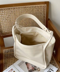 Korean-Style Minimalist Tote Bag - 2025 Spring/Summer Commuter Handbag, Large Capacity Fashionable Shoulder Bag