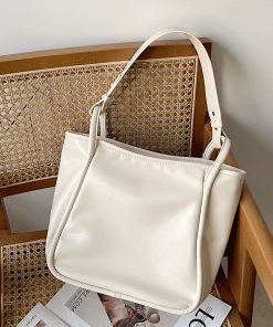 Korean-Style Minimalist Tote Bag - 2025 Spring/Summer Commuter Handbag, Large Capacity Fashionable Shoulder Bag