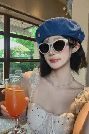Korean-Style Oversized Denim Beret Hat, Retro Octagonal Design, Face-Shaping Versatile Fashion Hat for Women