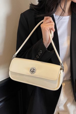 Korean-Style Patent Leather Underarm Bag for Women - 2025 New Model, High-End Handheld & Shoulder Small Square Bag, Versatile & Chic