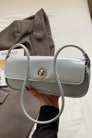 Korean-Style Patent Leather Underarm Bag for Women - 2025 New Model, High-End Handheld & Shoulder Small Square Bag, Versatile & Chic