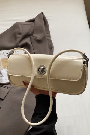 Korean-Style Patent Leather Underarm Bag for Women - 2025 New Model, High-End Handheld & Shoulder Small Square Bag, Versatile & Chic