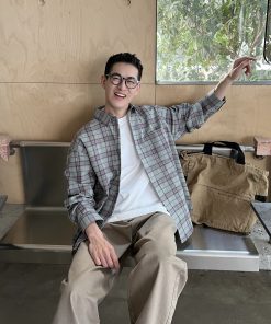 Korean Style Plaid Shirt for Men, Early Spring Casual Loose Jacket, Lazy Minimalist Design, Perfect for 90s and Y2K Fashion