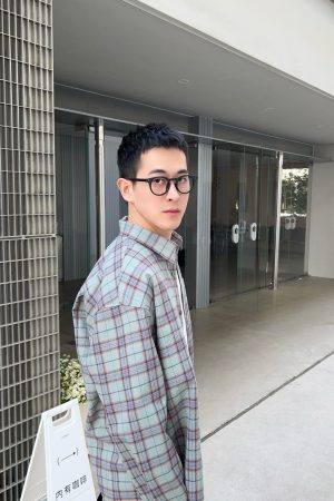 Korean Style Plaid Shirt for Men, Early Spring Casual Loose Jacket, Lazy Minimalist Design, Perfect for 90s and Y2K Fashion