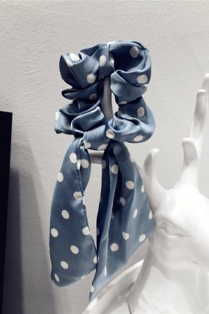 Korean-Style Printed Houndstooth Pleated Five-Pointed Star Hair Tie with Ribbon Detail for Trendy Looks