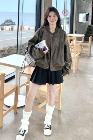 Korean-Style Printed Short Jacket for Spring 2025 - Chic Baseball Jacket, Unique Design, Trendy and Popular Fashion Essential