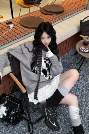 Korean Style Pumpkin Jacquard Sweater for Women - Versatile Round Neck Heavy Knit Pullover for Autumn & Winter