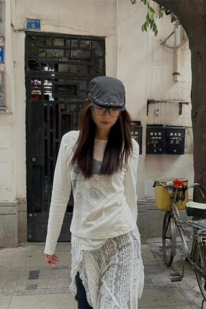 Korean Style Pumpkin Lace Hollow Half Skirt for Women - Summer Layering Essential for Trendy Looks
