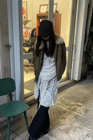 Korean Style Pumpkin Lace Hollow Half Skirt for Women - Summer Layering Essential for Trendy Looks