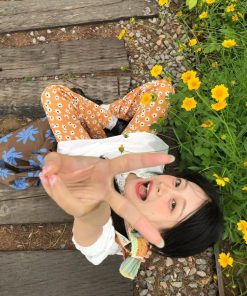 Korean Style Pumpkin Puff Sleeve Dress for Women, Summer Loose V-Neck, Daytime Fairy Short Skirt for Vacation