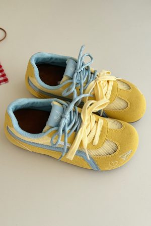 Korean Style Racing Shoes for Women - 2025 Summer Mesh Breathable Soft Sole Thick Sole Sports Trainers