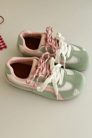 Korean Style Racing Shoes for Women - 2025 Summer Mesh Breathable Soft Sole Thick Sole Sports Trainers