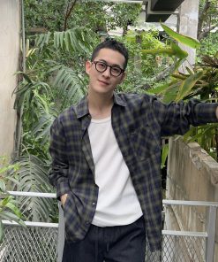 Korean Style Retro Cotton Plaid Shirt for Men - Spring Street Fashion Casual Sun Protection Jacket