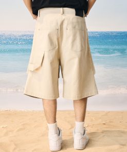 Korean Style Retro Oversized Three-Dimensional Pleated Cargo Pants - Casual Seven-Point Length Fashion Bottoms