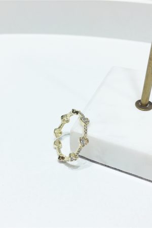 Korean Style Rhinestone Tassel Star Heart Open Ring - Sweet Temperament Jewelry for 2025 Fashion Trends
