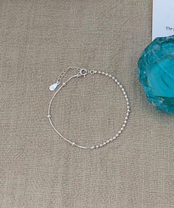 Korean Style S925 Pure Silver Star Heart Blue Bead Bracelet Set for Women - Trendy Casual Wrist Accessories 2025