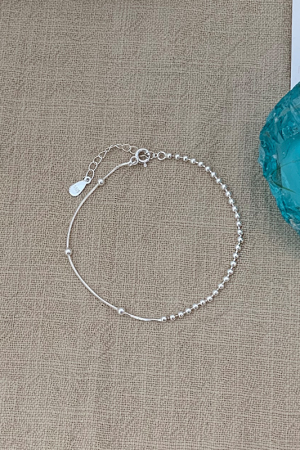 Korean Style S925 Pure Silver Star Heart Blue Bead Bracelet Set for Women - Trendy Casual Wrist Accessories 2025